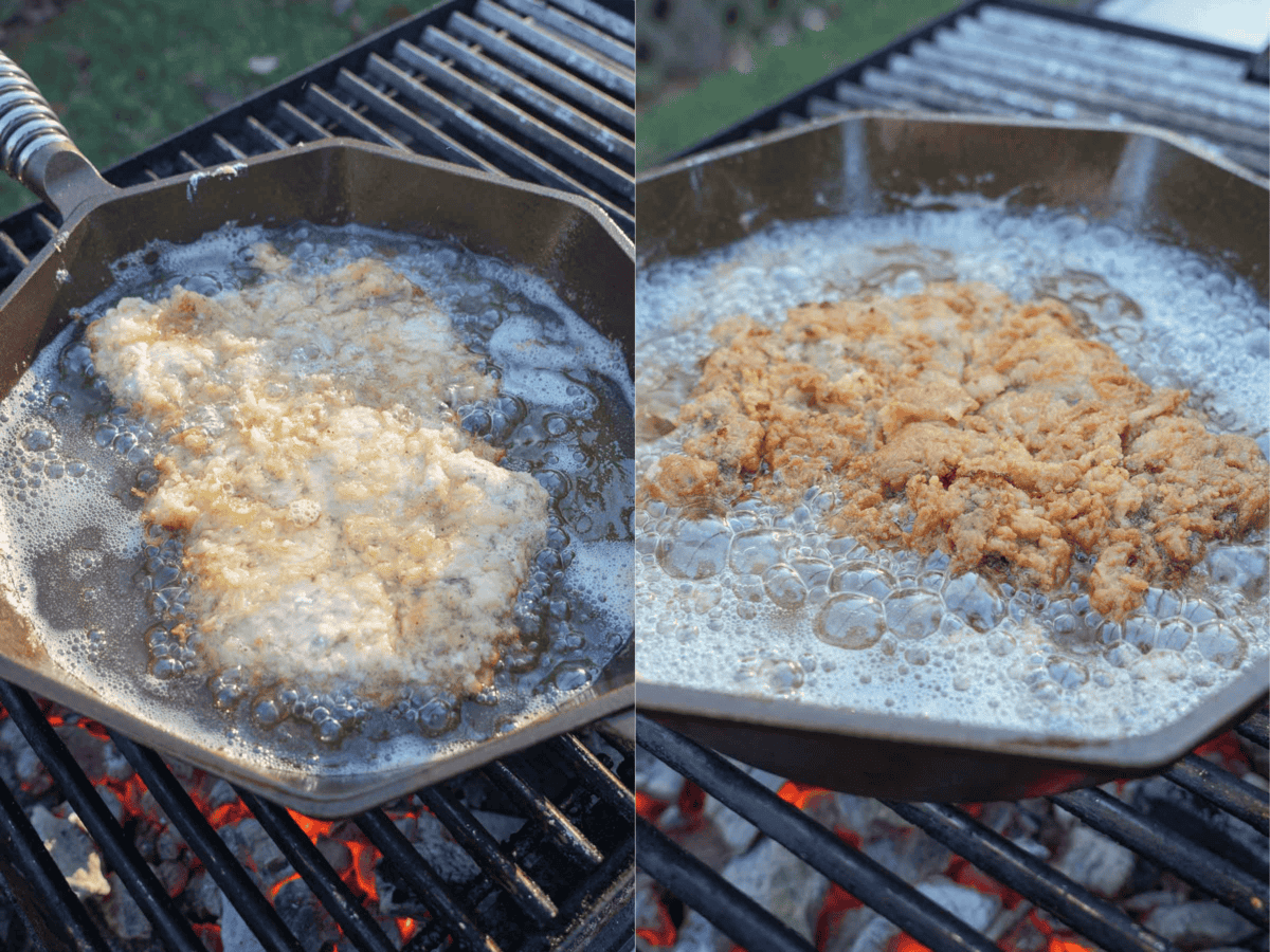 For this recipe, we fry the steak in beef tallow instead of canola oil. It's a surprisingly versatile and healthy fat for cooking.