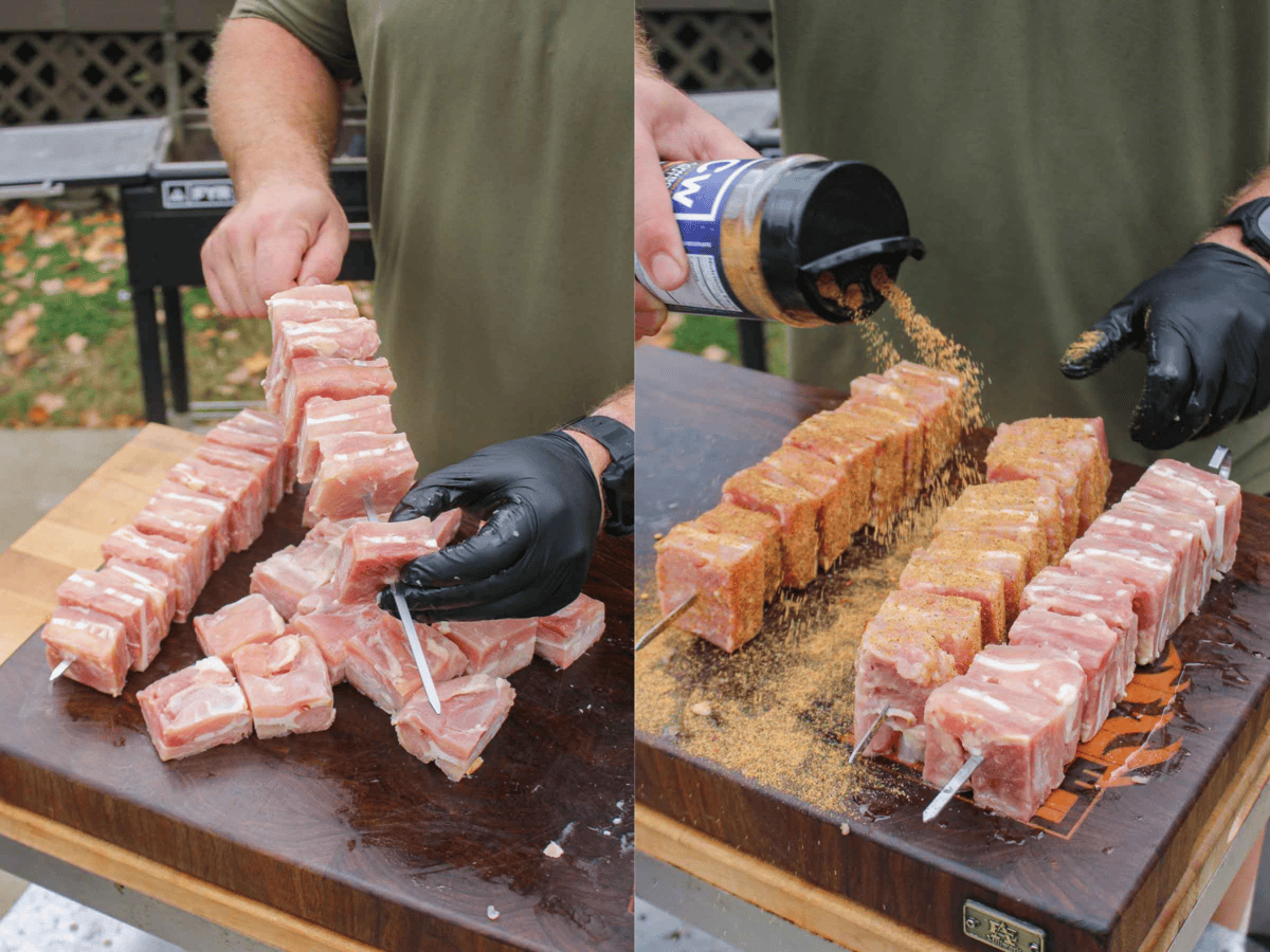 The chicken is seasoned with Derek Wolf's Cowboy Butter Rub, the latest addition to his seasonings line-up.