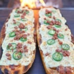 The Jalapeno Popper Bread is grilled and ready to enjoy.