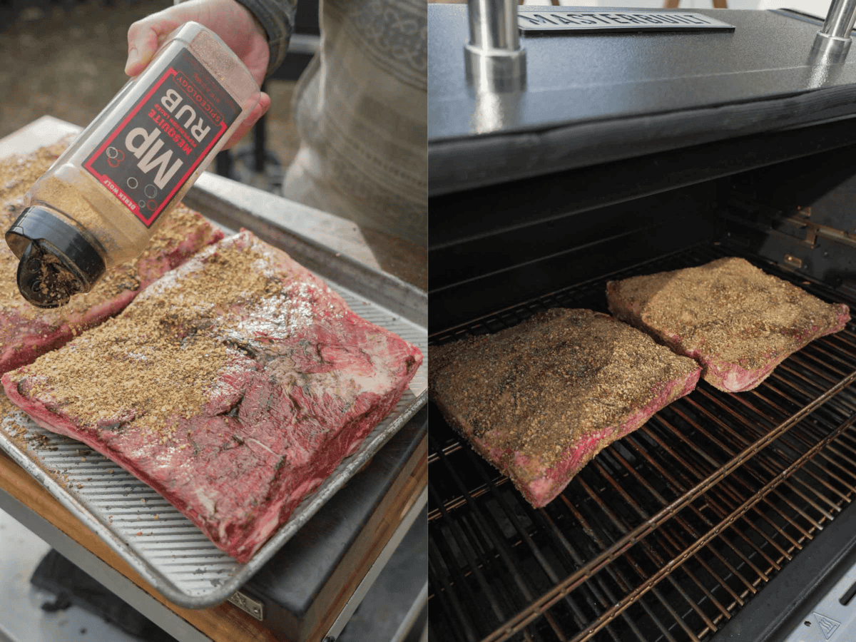 Seasoning the ribs before smoking them brings out the best flavors for the Beef Rib Corn Dogs.