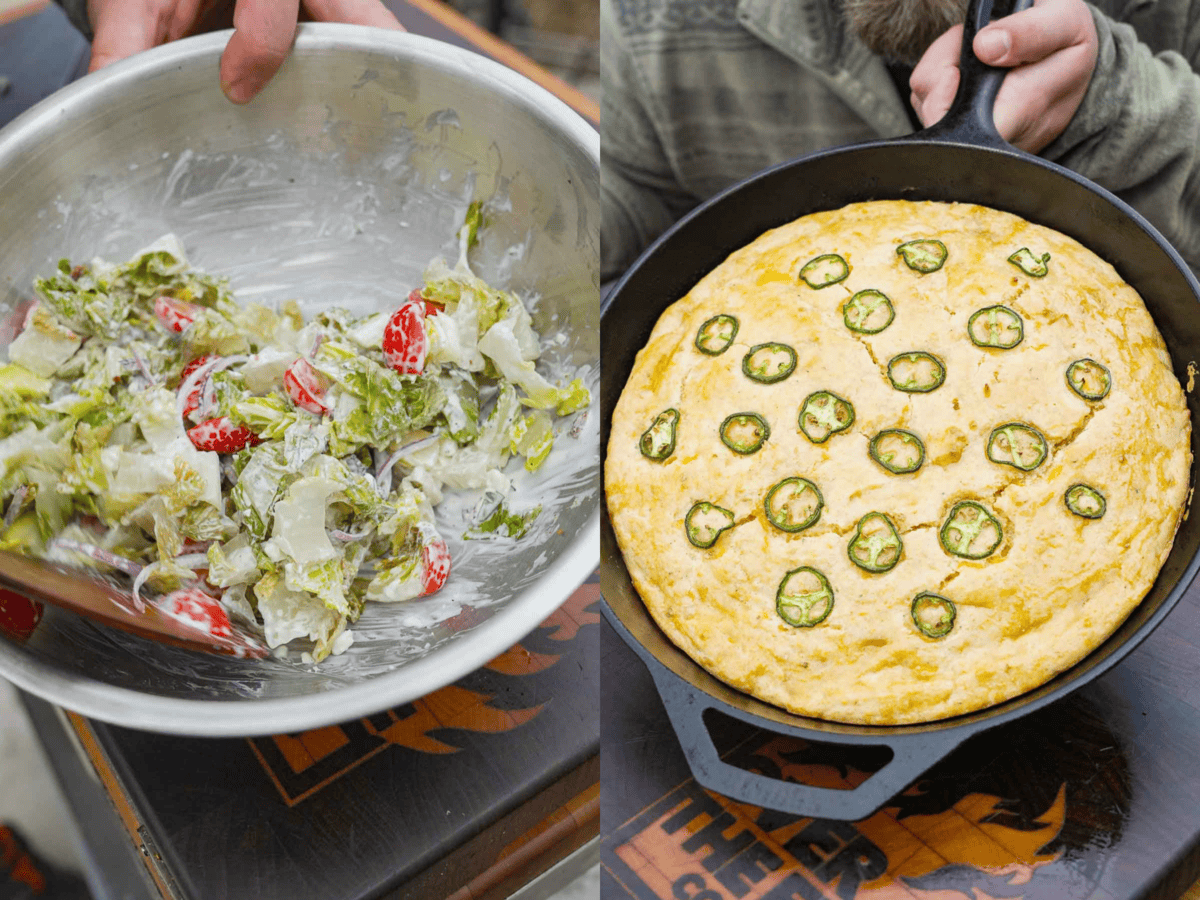 The wedge salad is the perfect complement to the Ranch Steaks and cornbread. 