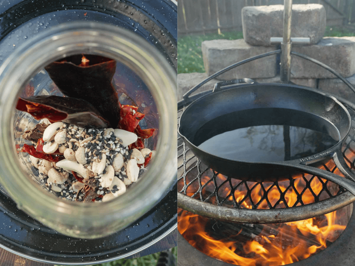 The salsa is epic and starts with sizzling the ingredients in hot oil.