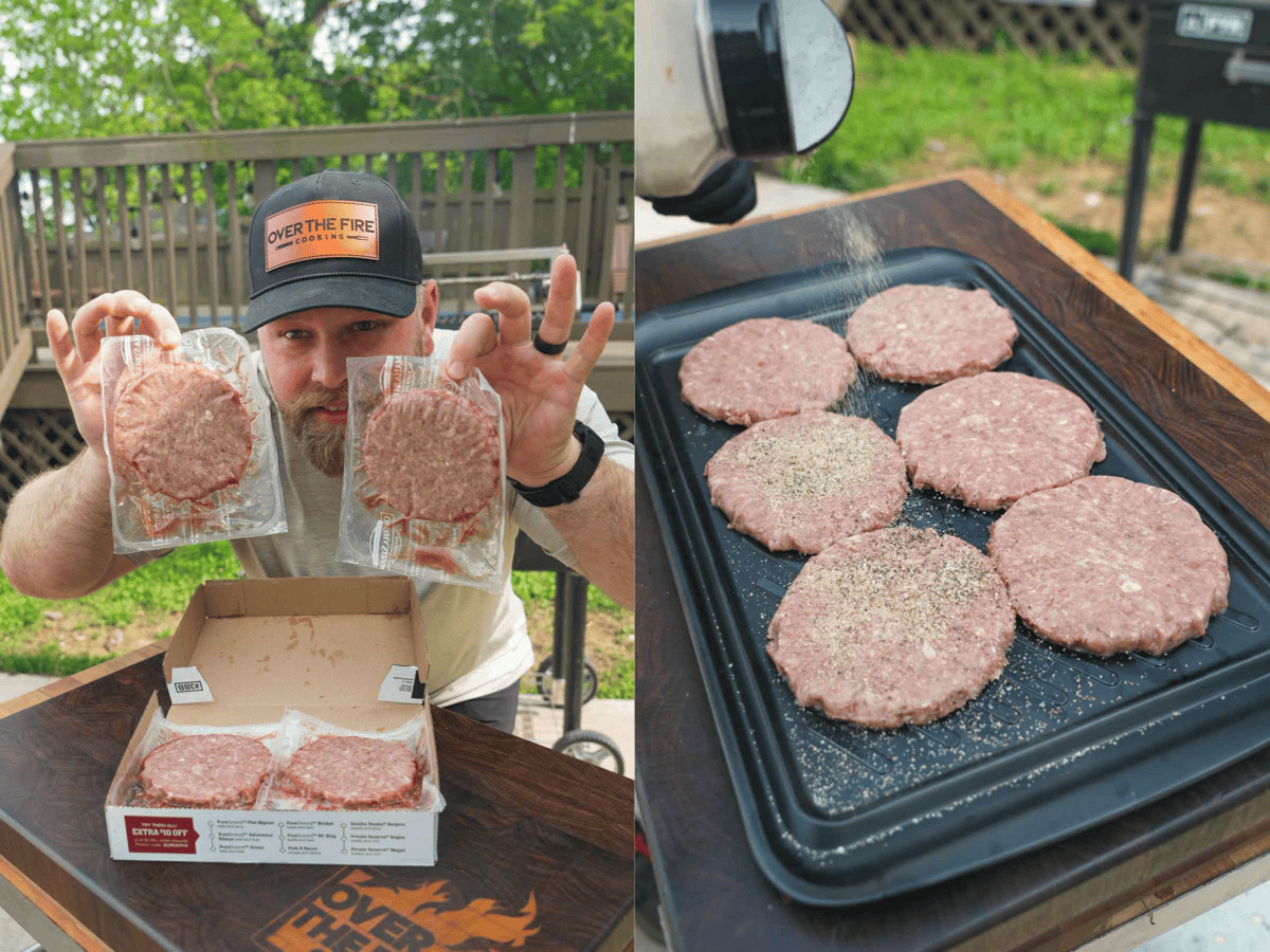 Derek Wolf unboxes the smashburgers delivered by Omaha Steaks. Perfection!