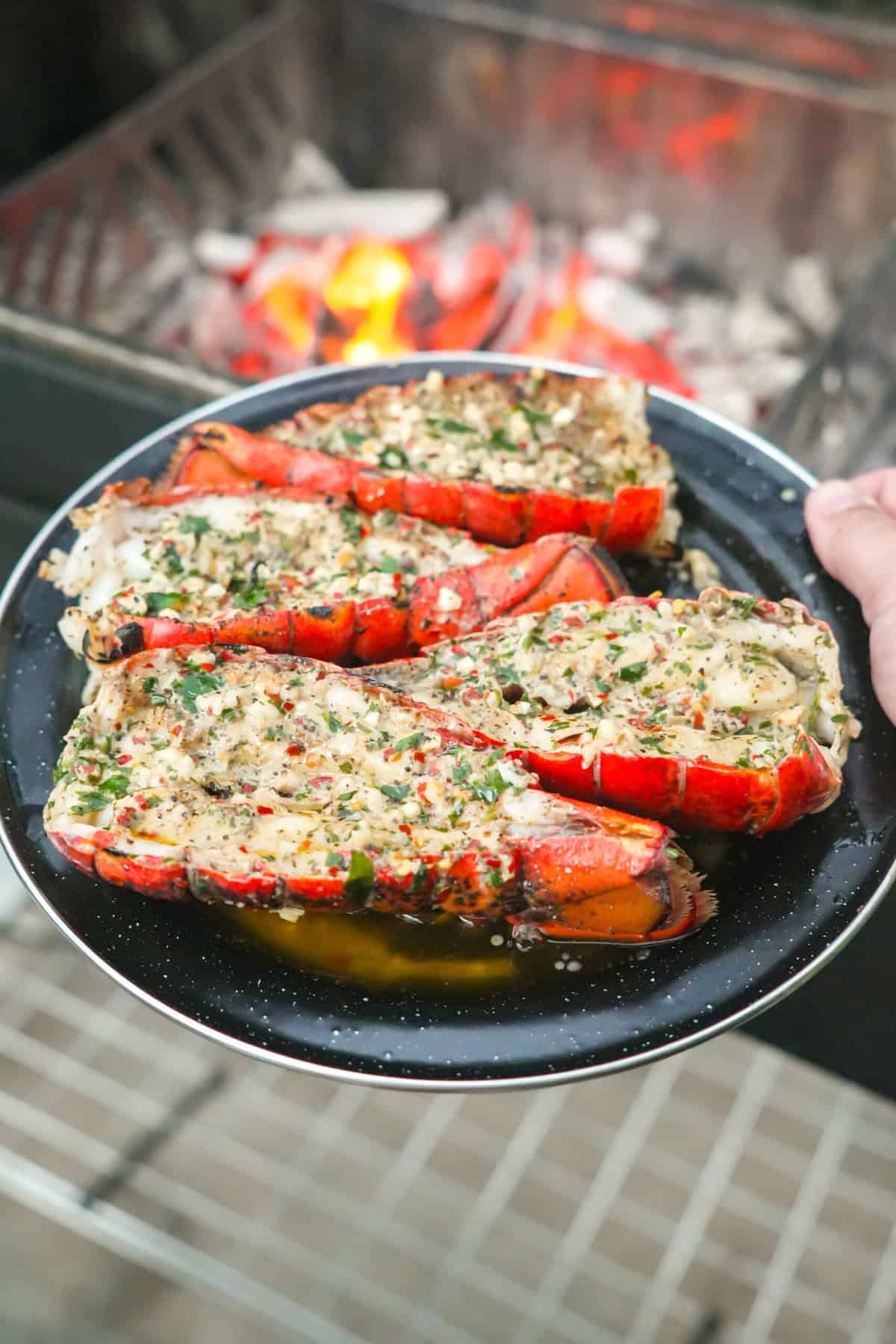 A beautiful plate of lobster tails with beer butter is just what summer ordered.