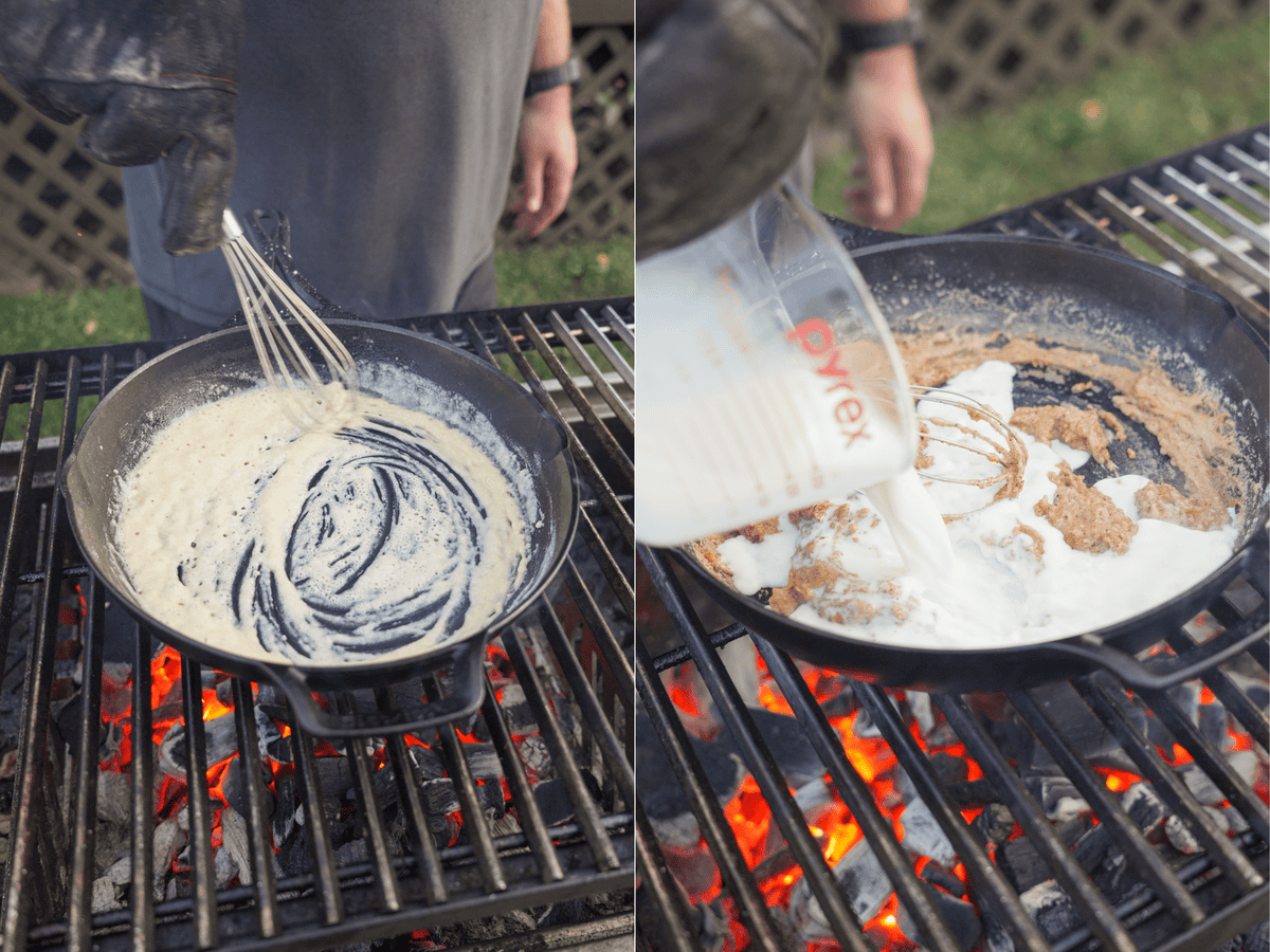 Making the rue so that we can turn it into melty cheese.