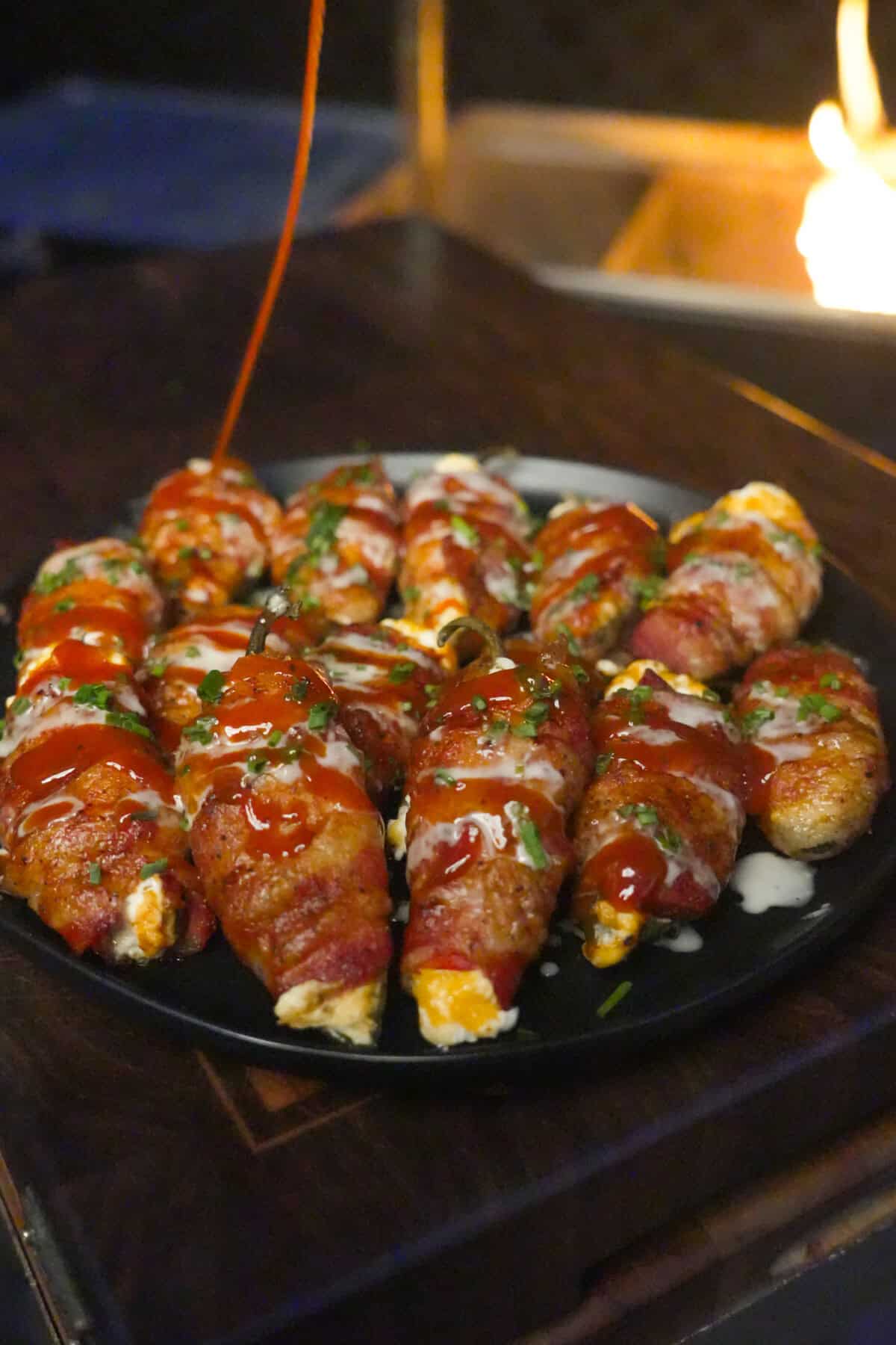 The Venison Jalapeno Poppers are plated and ready for the hungry crew.