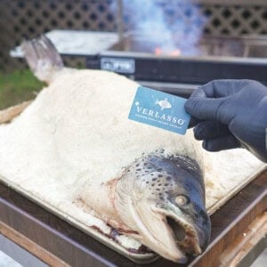 Verlasso salmon baked in salt is one of my all-time favorite things to make on the smoker.