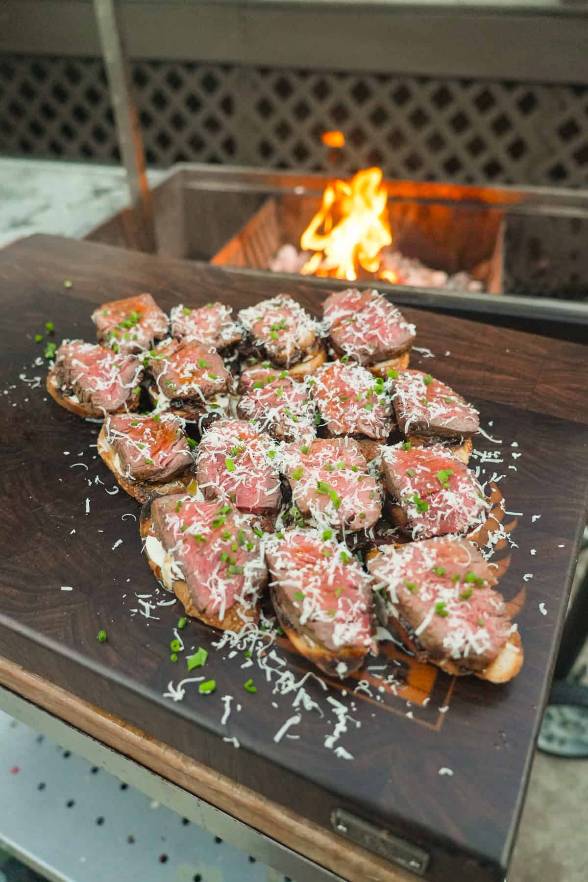 Another view of the finished recipe; steak bites everyone will love.