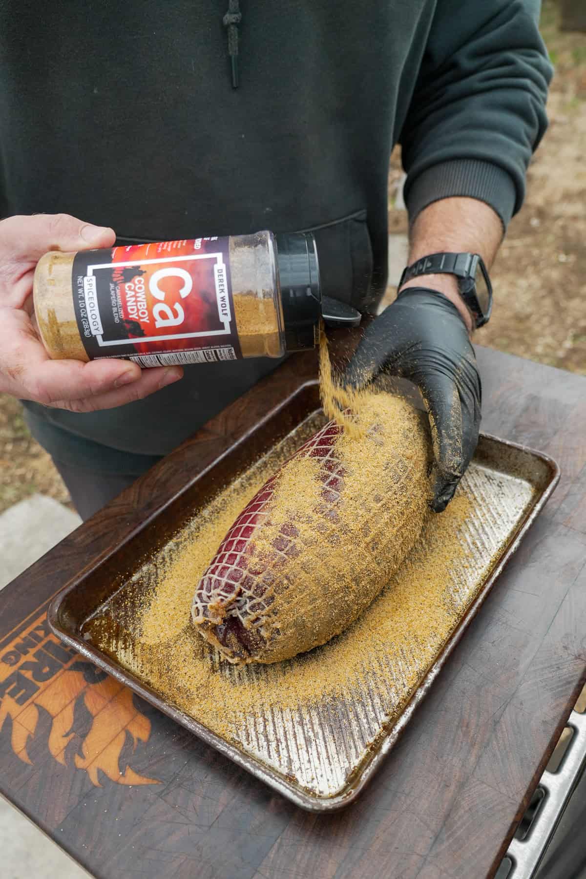 Cowboy Candy is the seasoning Derek uses to add more flavor to the deer meat recipe. 