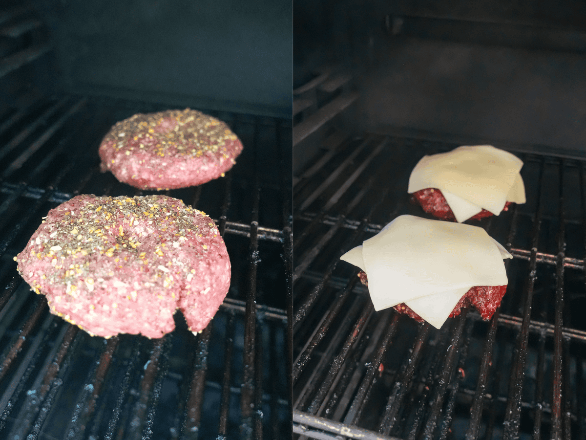 The meat cooks over the fire, getting ready to build the best whisky burgers you ever had.