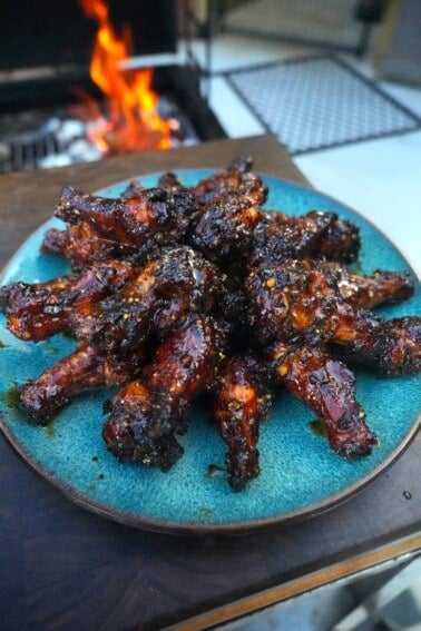 The final plate of honey lemon pepper wings is ready to devour!
