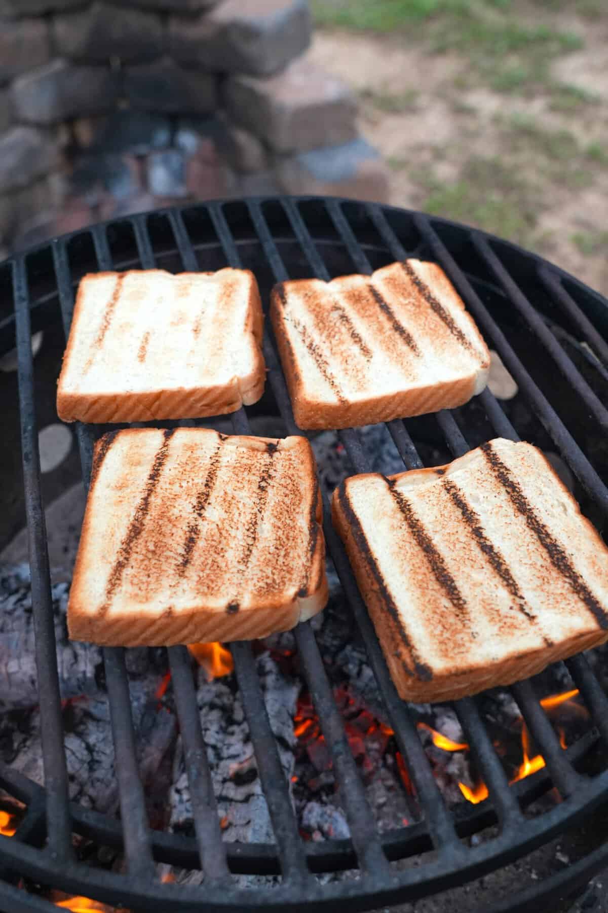 The bread for the Tokyo Steak Sandwich is grilled and has grill marks for show and flavor.